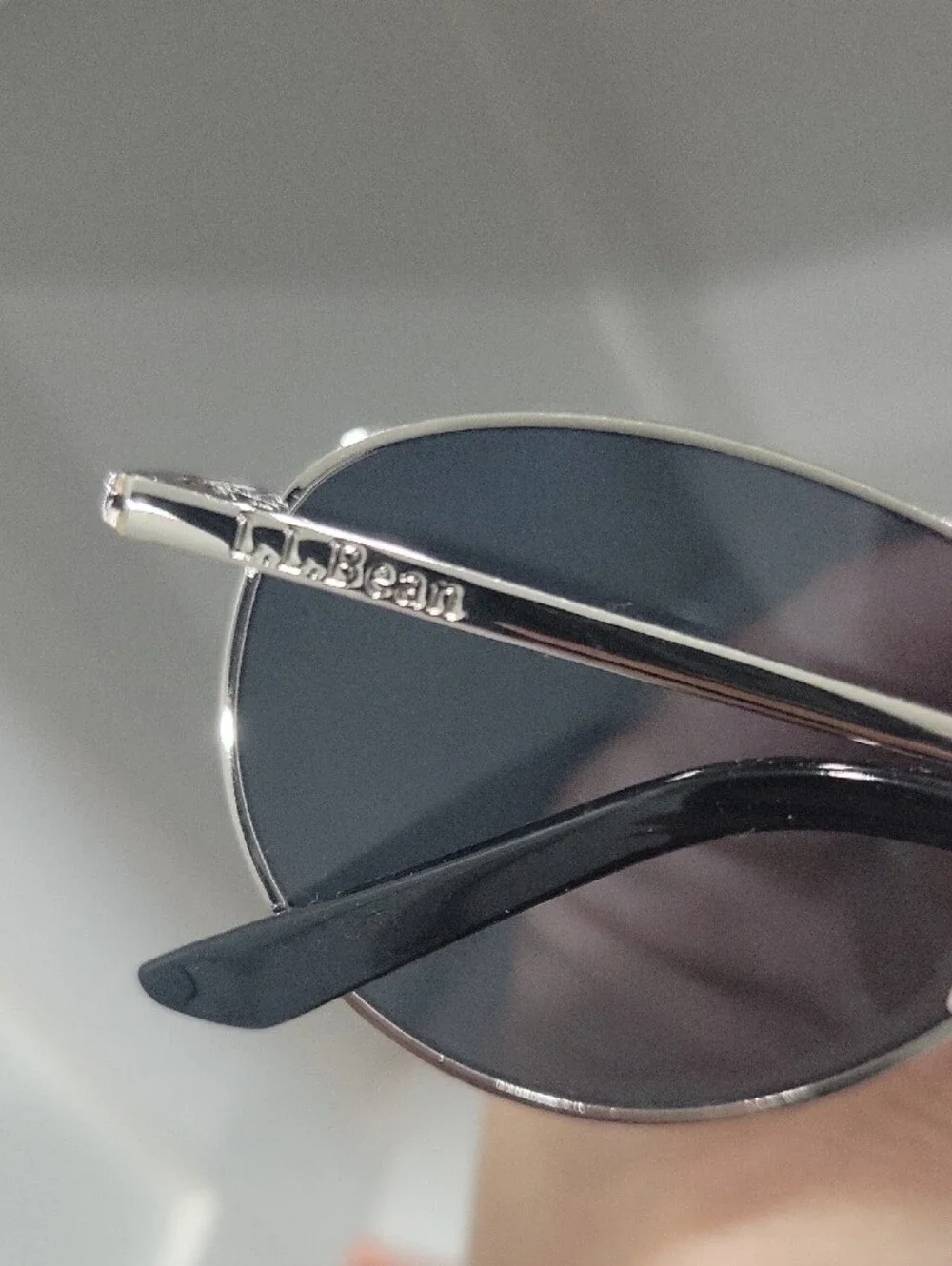 L.L. Bean Rye Polarized Sunglasses - Silver Frame with Dark Lenses